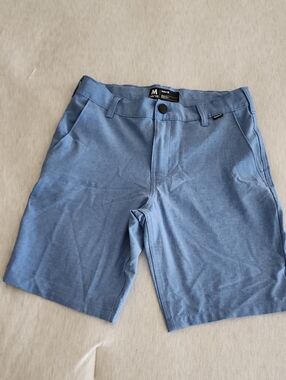 Hurley Boys Chambray Blue Flat Front Shorts